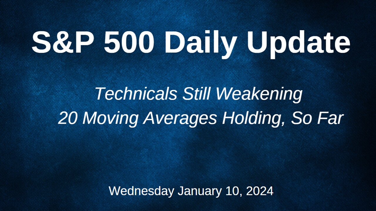 S&P 500 Daily Market Update for Wednesday January 10, 2024
