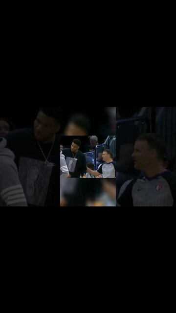 Giannis Trying to Share POPCORN to the REF. LOL