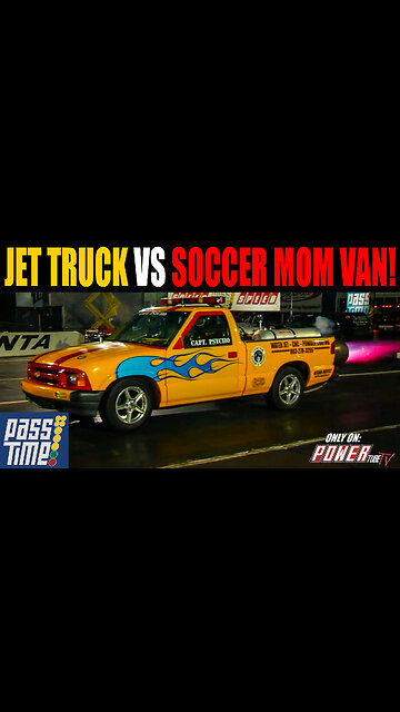PASS TIME - Insane Jet Truck VS Soccer Mom Van On Pass Time!