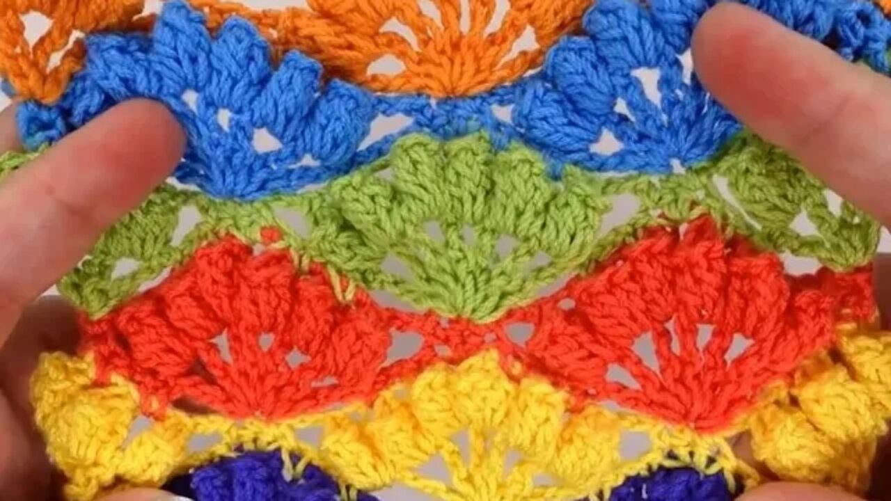 How to crochet popcorn shell stitch short tutorial by marifu6a