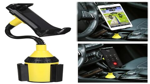 Universal Car Phone Mount Holder TOOVREN Adjustable Gooseneck Phone Holder & Cup Holder Cradle