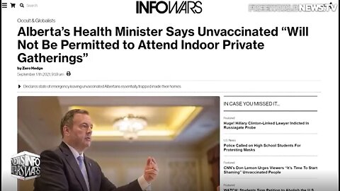 You're Not Allowed to Meet in Your Own Home if You Are Unvaccinated, Canadian Health - 9-18-21