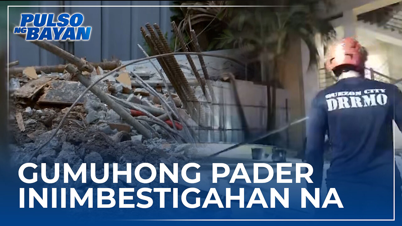 QC LGU, iniimbestigahan na ang pagguho ng pader sa isang gusali sa loob ng QC Hall