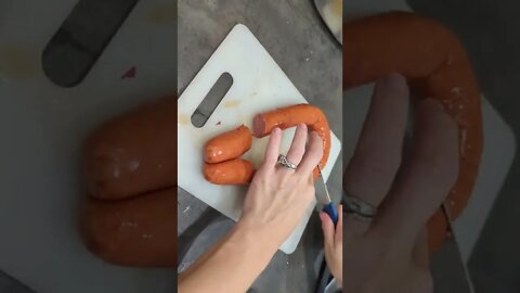 Cutting Sausage for the Low Country Boil