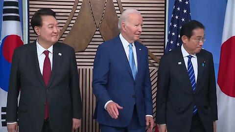 Biden Refuses Questions After Posing For Photo With Leaders Of South Korea, Japan