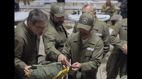 Band of Brothers actors hard at-work learning the equipment and preparing to jump later this week.