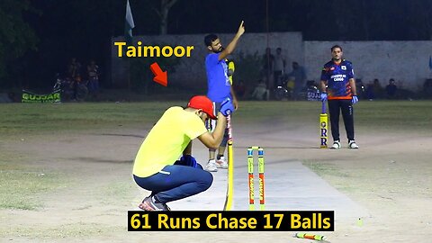 61 Runs Chase 17 Balls Taimoor Mirza Fahad vs Haider Pathan #tapeballcricket