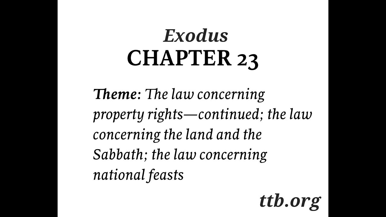 Exodus Chapter 23 (Bible Study)