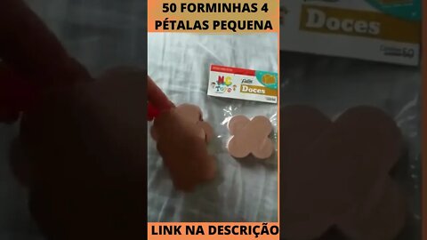 50 Forminhas 4 Pétalas Pequena Cores Lisas Para Doces Festas Aniversários