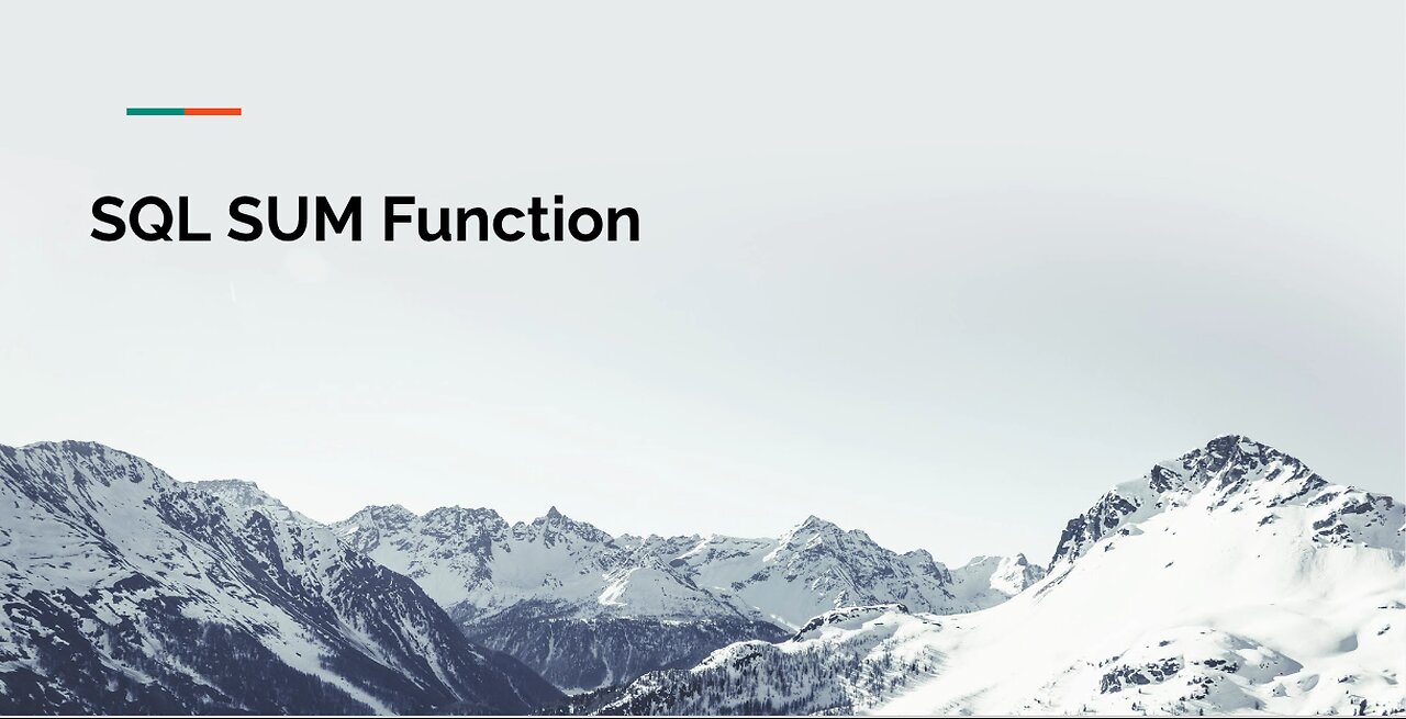 SQL SUM Function Tutorial