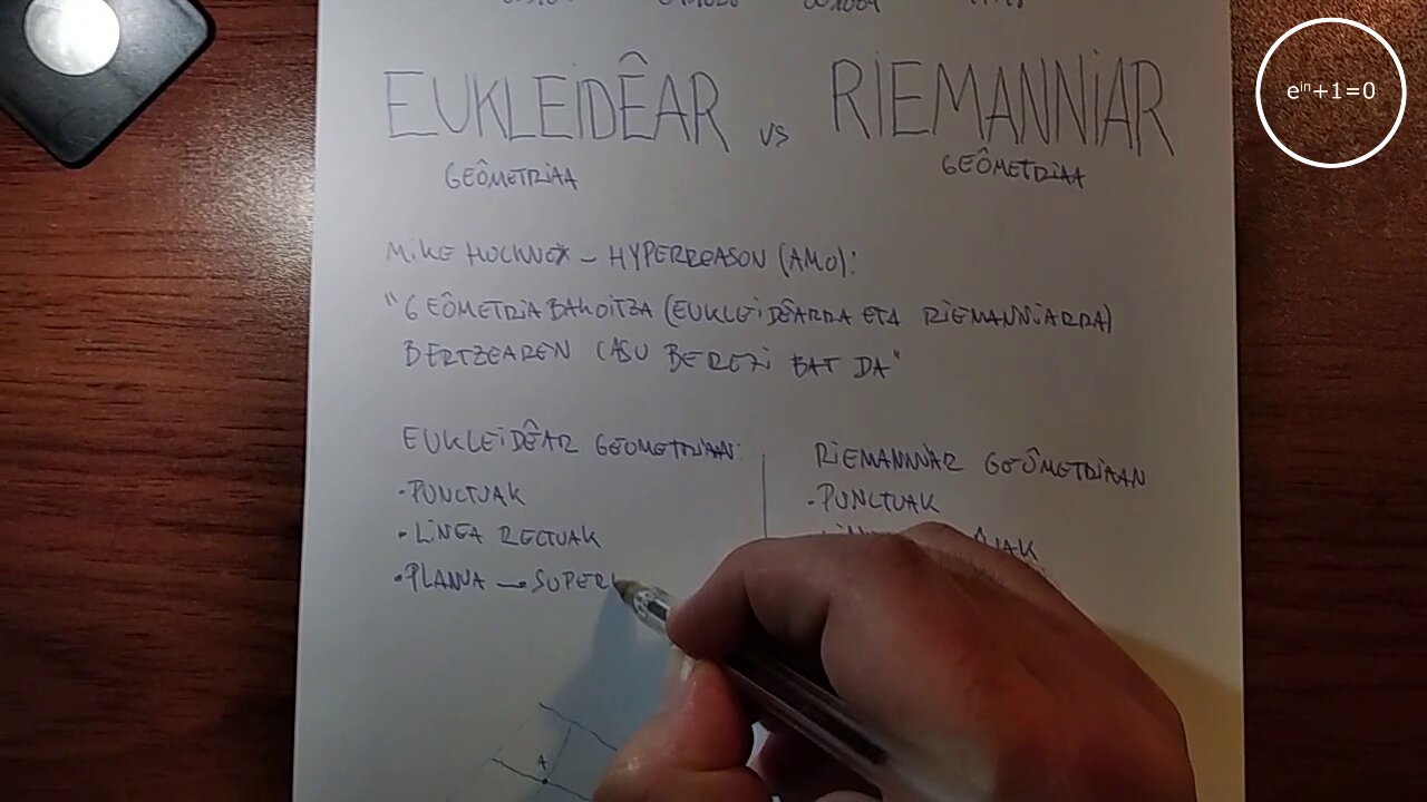 +10 002/004 007/013 003/007 zeropolia (1) e^(iπ)+1=0 (i) jainkoak (0) 007/008 eukleidêar-riemanniar