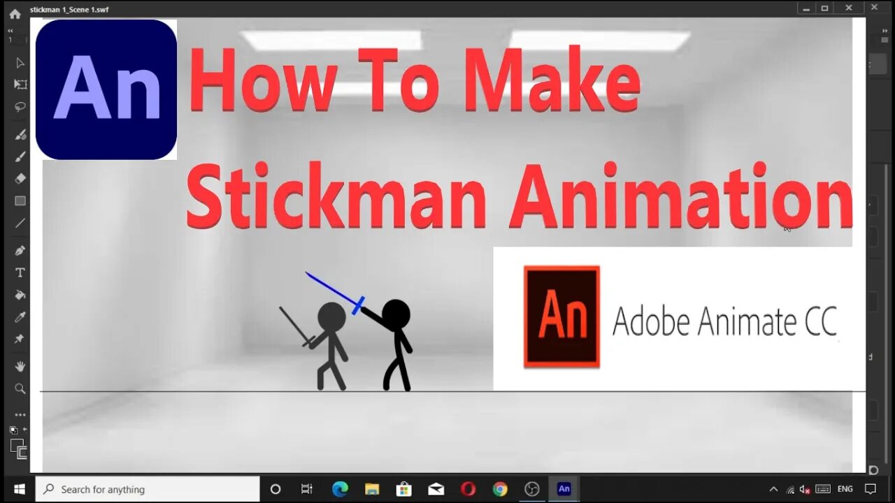 How to make stickman animation Adobe Animate 2021