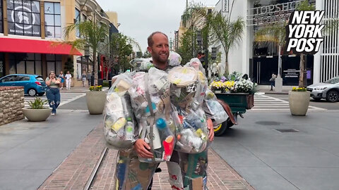 Eco-activist Rob Greenfield wears 30 days of trash