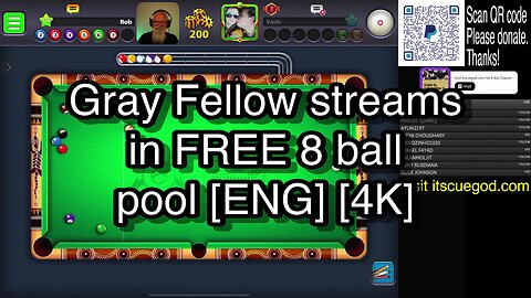 Gray Fellow streams in FREE 8 ball pool [ENG] [4K] 🎱🎱🎱 8 Ball Pool 🎱🎱🎱