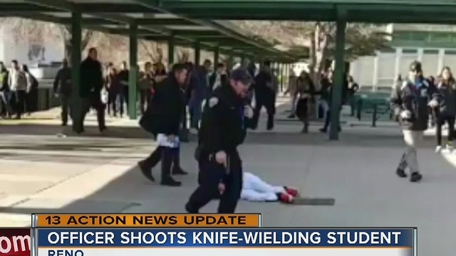 Teen shot by officer at Reno high school allegedly had knife