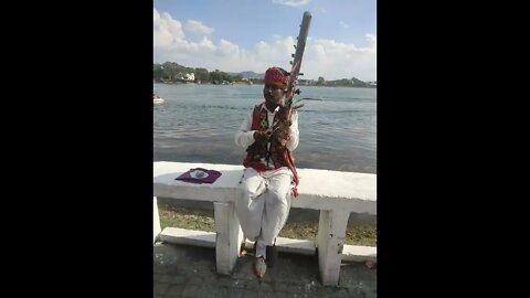 An Artist near Udaipur lake Rajasthan India