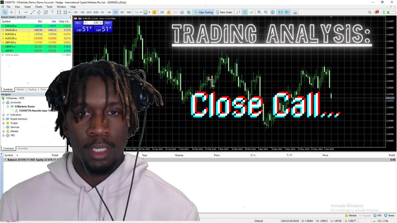 A Day in Forex: Close Call... (Thursday)