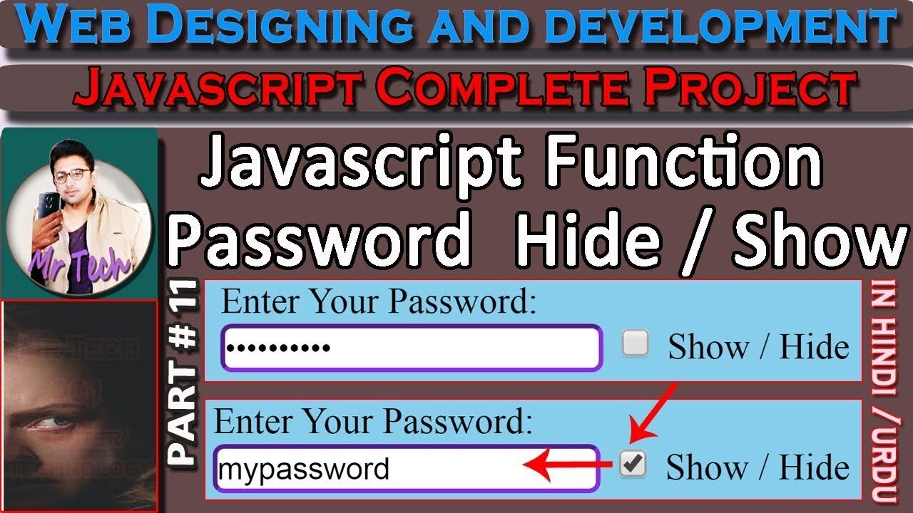 Password Hide Show Button in Javascript | javascript tutorial for beginners in hindi | Mr Tech 001