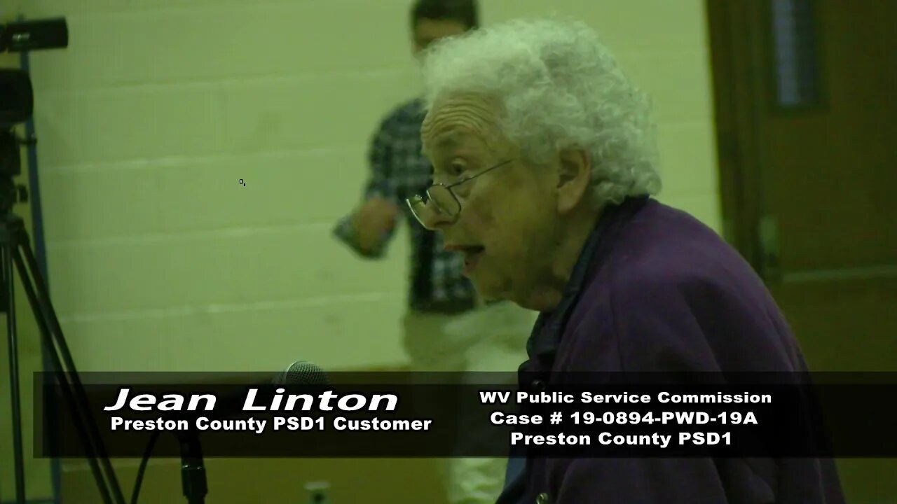 Preston County PSD1 WV PSC CASE 19 0894PWD 19A Rate Hearing Public Comment