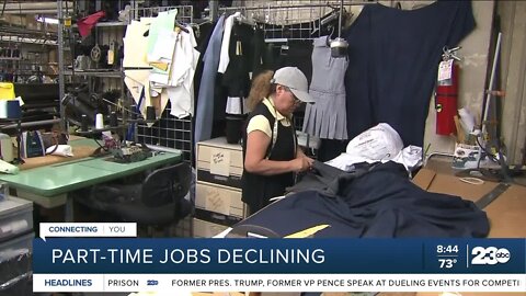 Part-time jobs declining