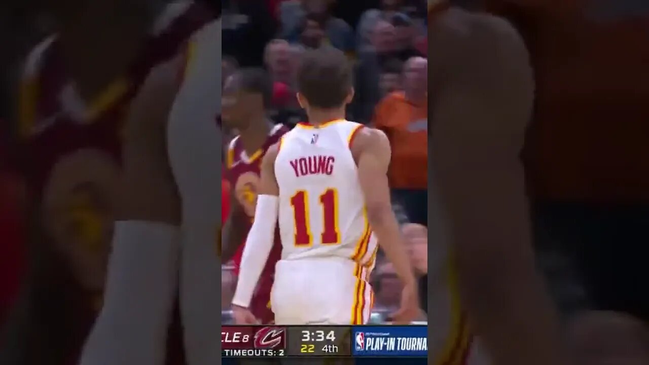 Trae Young's LOGO three SILENCES the Cavs crowd!😳#shorts