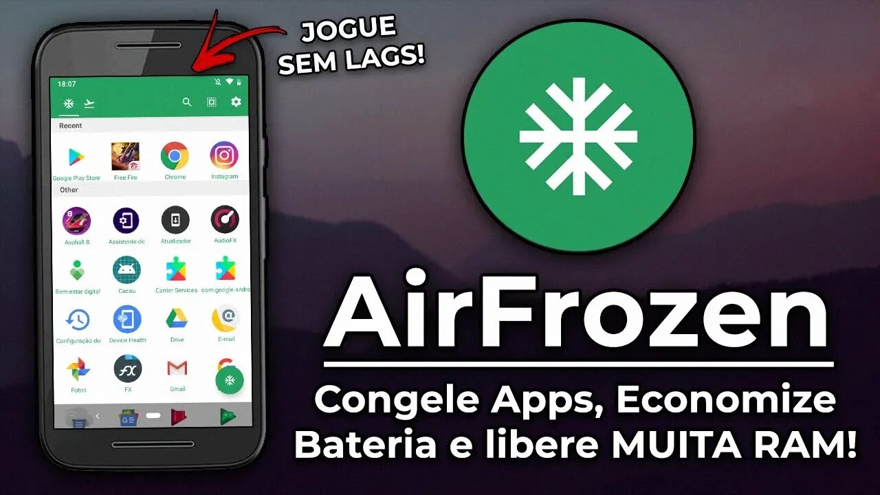 Como CONGELAR APPS em segundo plano, liberar MUITA RAM e jogar sem LAGS! | AirFrozen Disabler [ROOT]