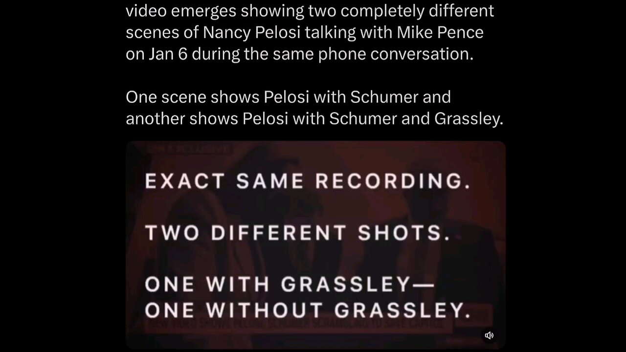 two different scenes of Nancy Pelosi talking Mike Pence Jan 6 during the same conversation.