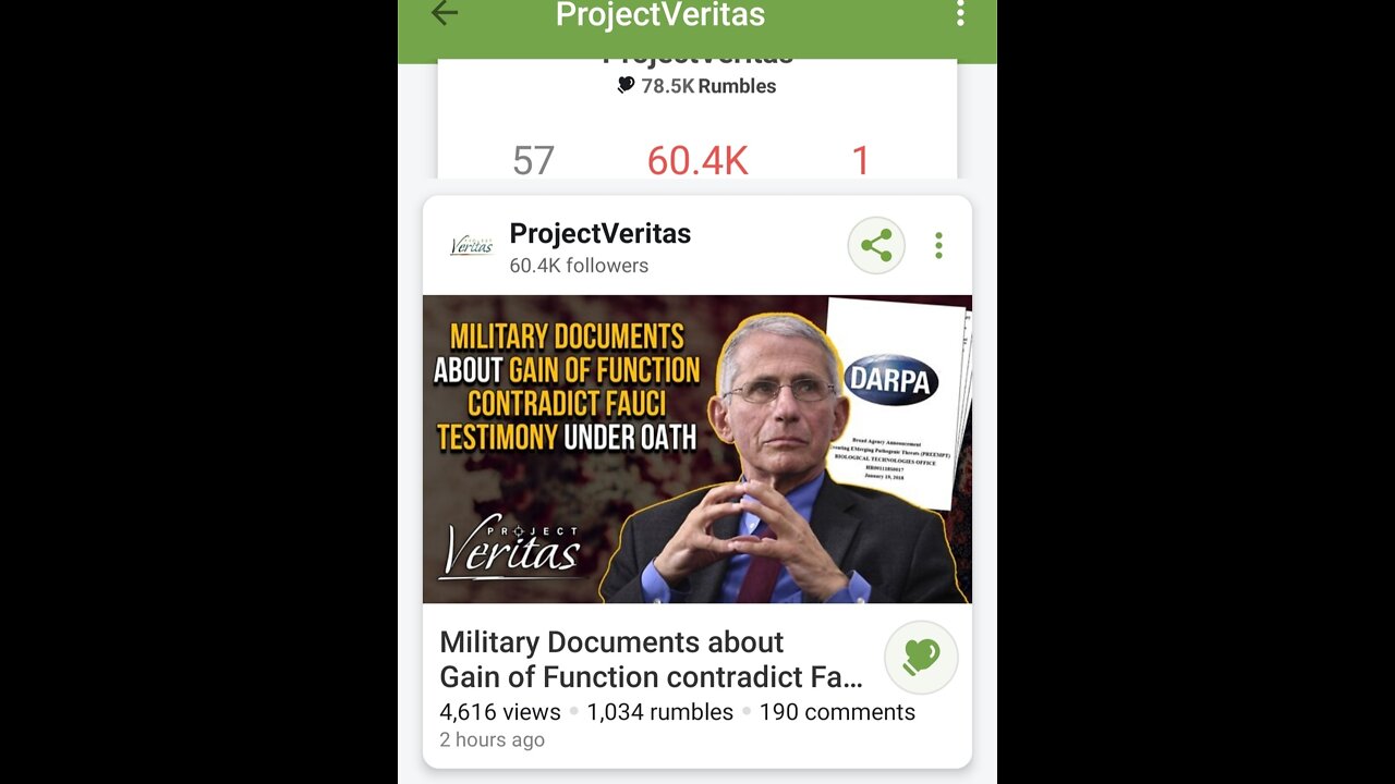 PROJECT VERITAS HAS PROOF THAT FRAUD FAUCI LIED UNDER OATH&GUESS Y THEY R REALLY JABBING CHILDREN
