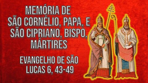 Evangelho da Memória de São Cornélio, Papa, e São Cipriano, Bispo, Mártires Lc 6, 43-49