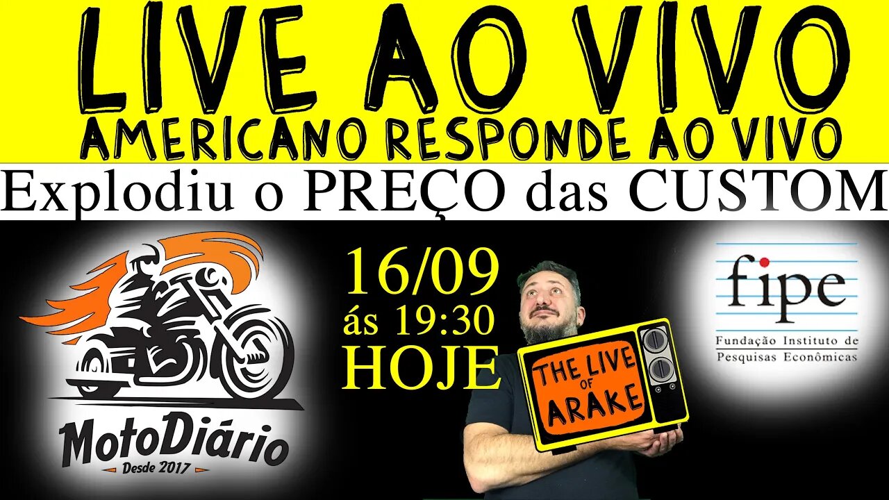 Deu a LOUCA na FIPE, EXPLODIU preço da MOTO CUSTOM em 2021. Americano responde. LIVE AO VIVO