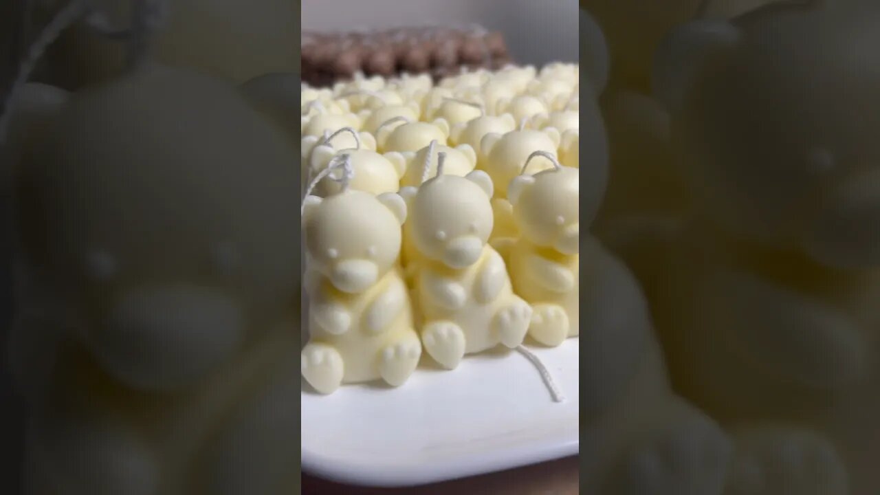 Baby shower teddy bear candles🧸 #candlebusiness #candles #babyshower #custommade #giftideas