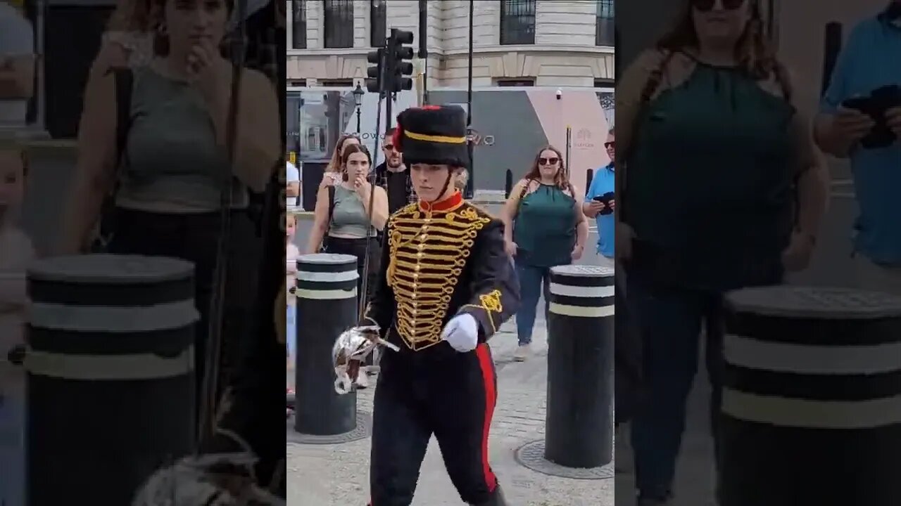 Guard shouts at tourist to make way #horseguardsparade