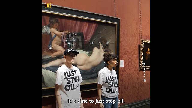 A painting in the National Gallery, London was the target of a hammer attack by ‘Just Stop Oil’