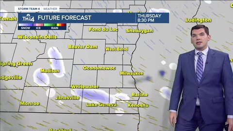Drying out for most of Thursday, before rain & snow return late in the afternoon