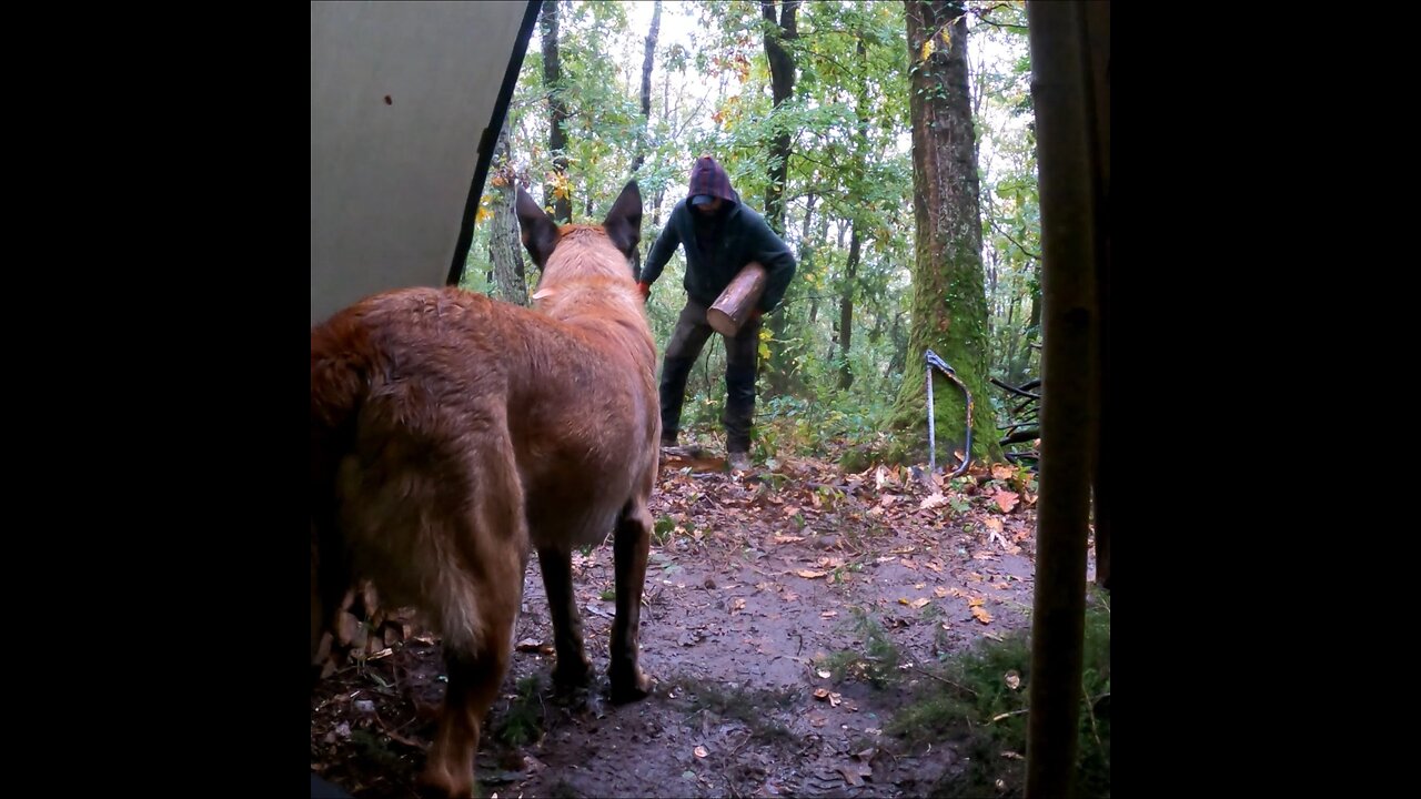 Bushcraft tent camping and outdoor cooking