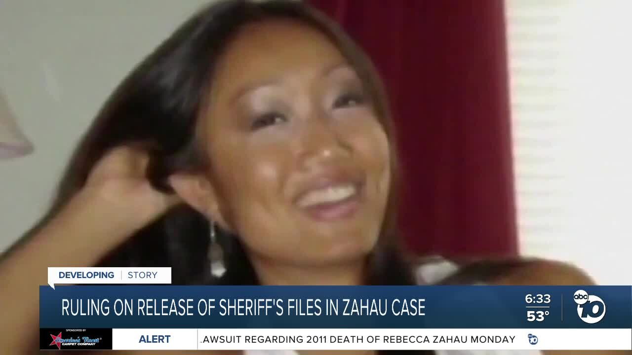Ruling expected on release of Sheriff's files in Rebecca Zahau case