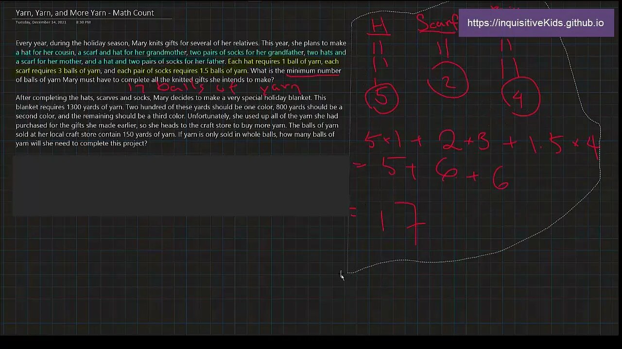 Yarn, Yarn, and More Yarn - Math Count