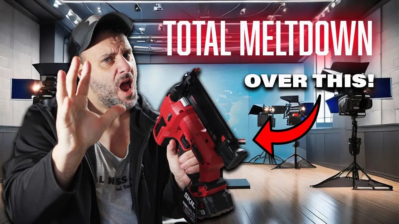 YouTuber has horrific nervous breakdown during interview while using new Skil 18 gauge Brad Nailer