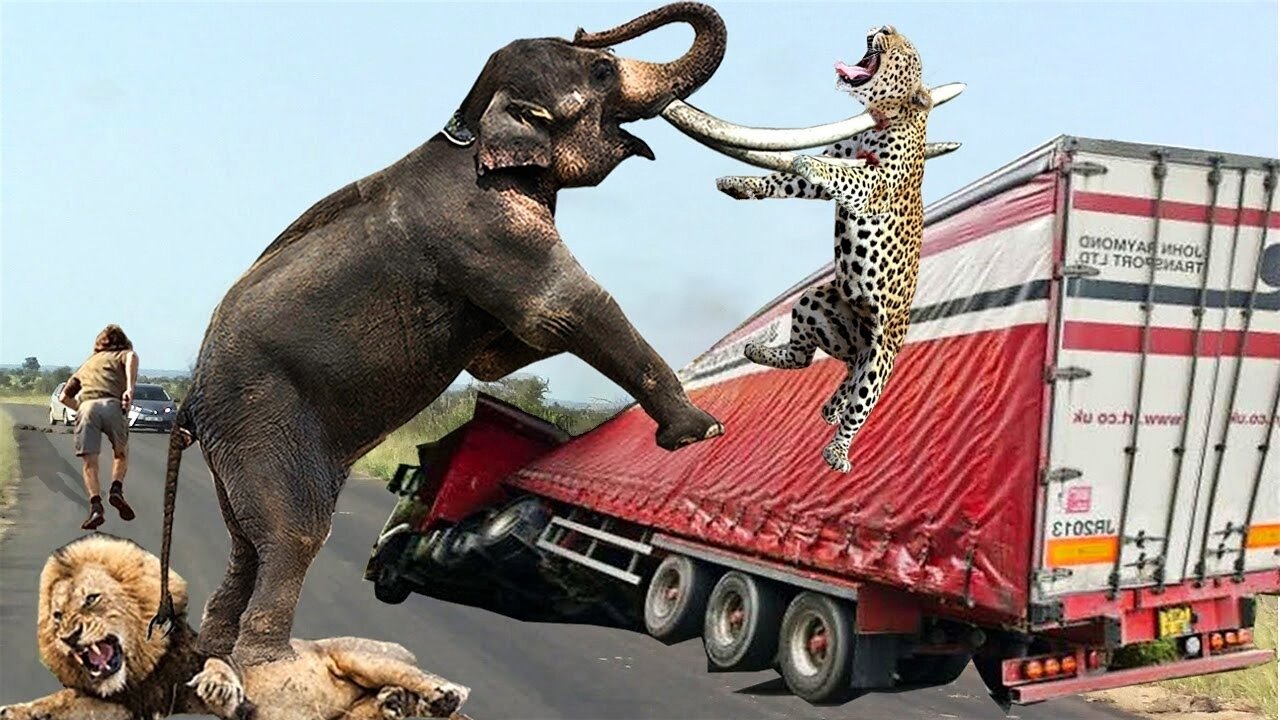 Riot! Crazy Elephants Devastate People's Homes and Vehicles Too Brutal - Elephant Vs Lion, Leopard