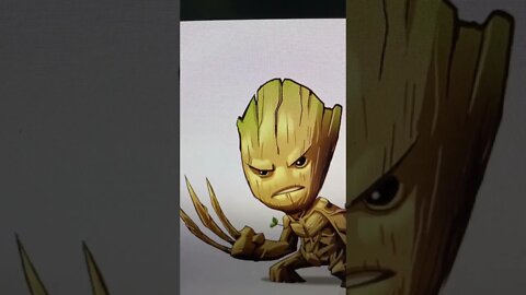 I Want to Draw ✍️ I Am Groot Marvel - Shorts Ideas 💡