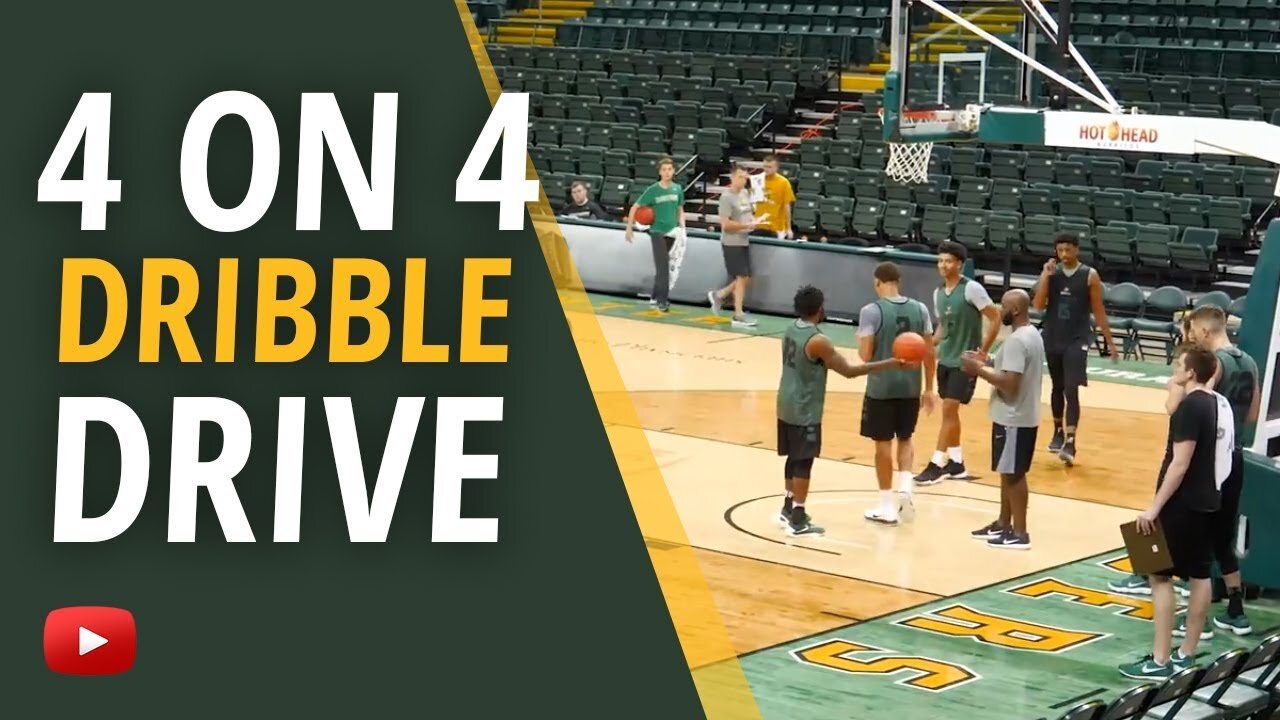 Basketball Practice with Coach Scott Nagy - 4 on 4 Dribble Drive