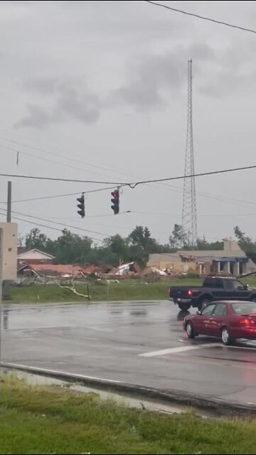 Tornado damages fire department in Goshen