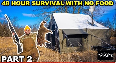 Part 2 of the 48 hour WINTER CAMPING SURVIVAL challenge with no food.