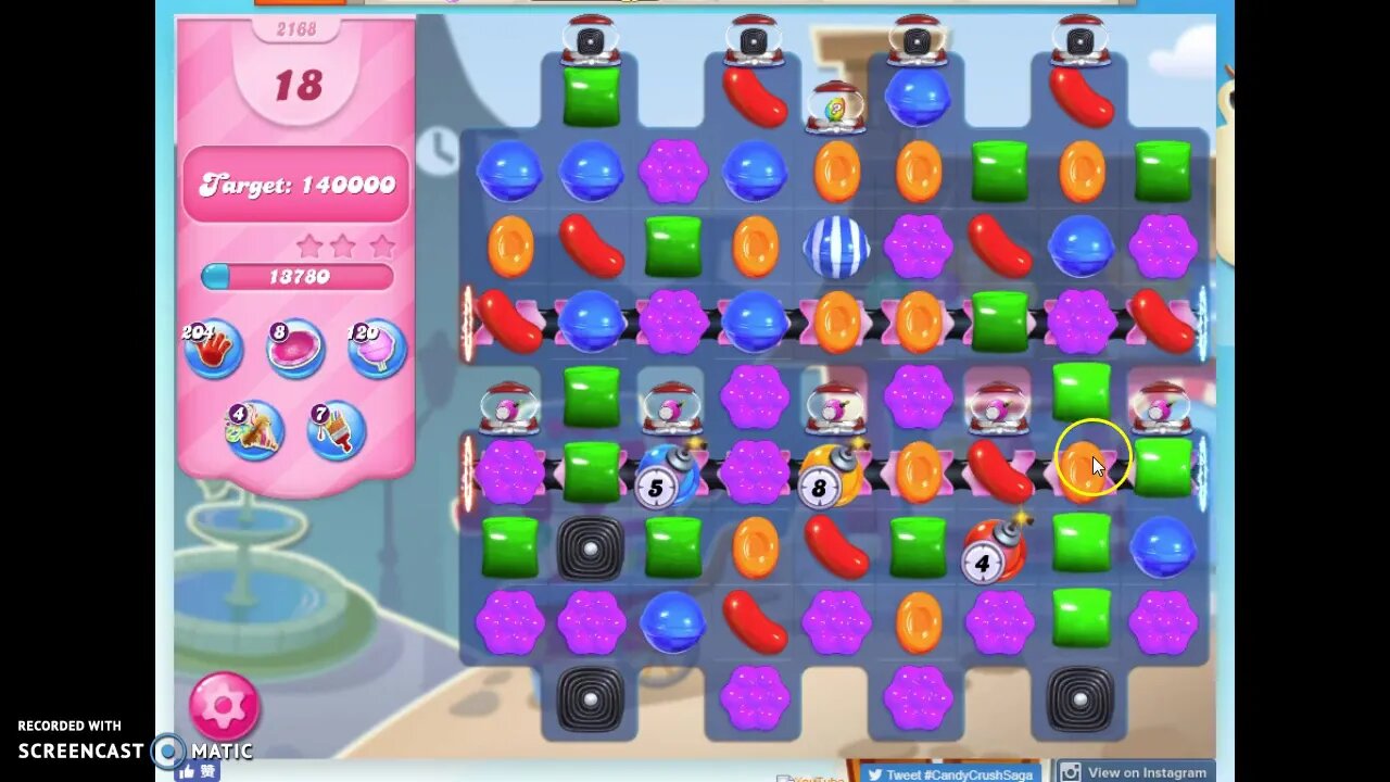 Candy Crush Level 2168 Audio Talkthrough, 3 Stars 0 Boosters