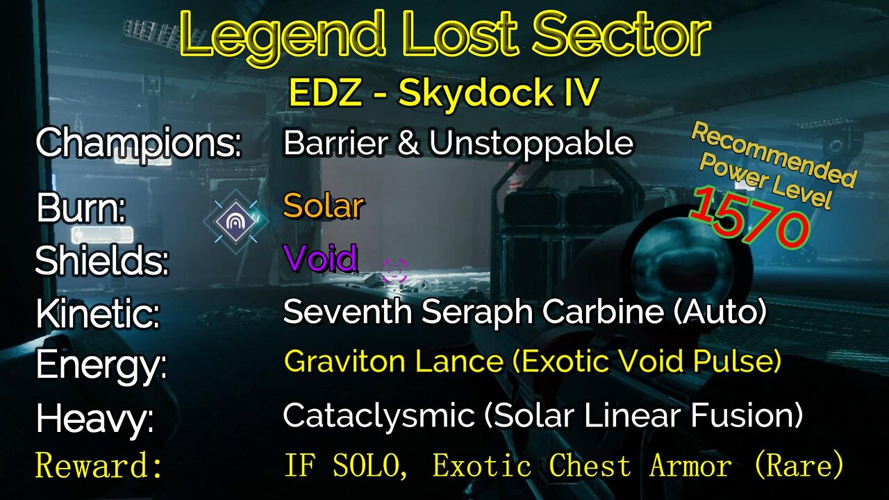 Destiny 2 Legend Lost Sector: EDZ - Skydock IV on my Warlock 11-26-22