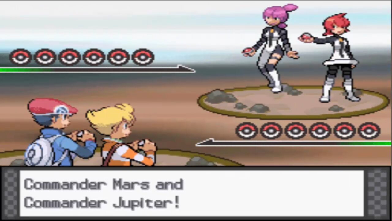 Pokemon Platinum - Team Galactic Double Commander Battle: Jupiter & Mars