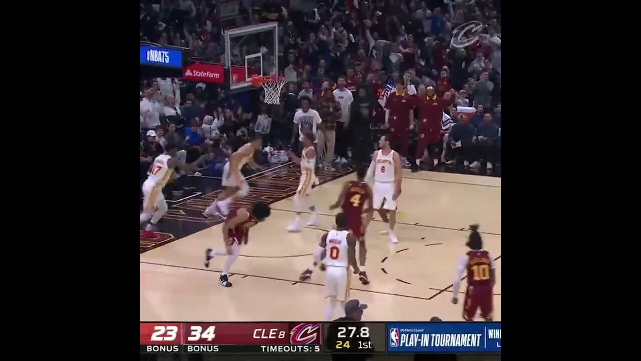 Jarret Allen Posterize the Hawks From Rondo's Assist