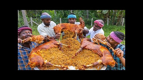 INSIDE MUTTON BIRYANI/ FULL GOAT COOKING WITH STUFFED BIRYANI