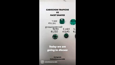 The difference between Cabochon trapiche VS Faceted shapes emerald stones explained
