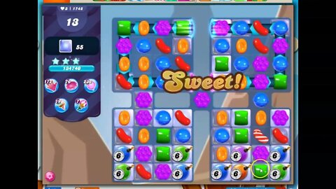 Candy Crush Level 1748 Talkthrough, 25 Moves 0 Boosters